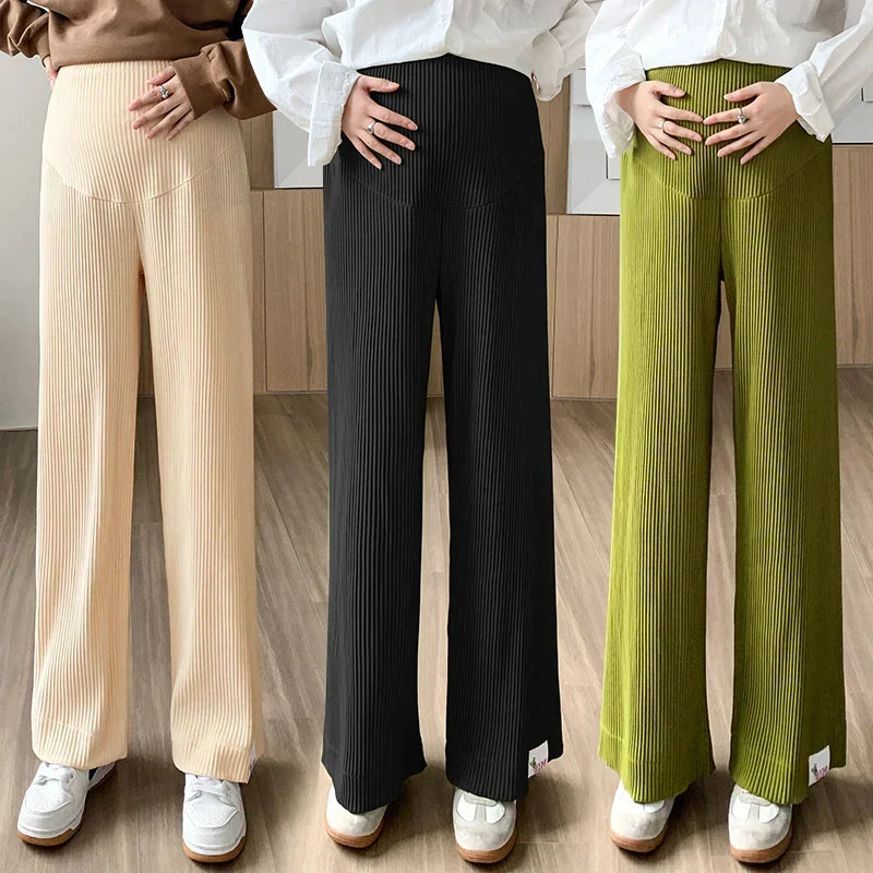 リブニット マタニティパンツ