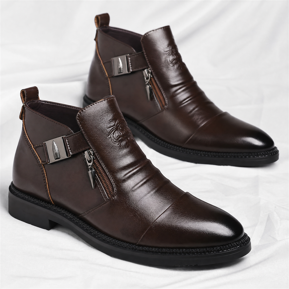 Cristiano 本革 サイドゴアブーツ