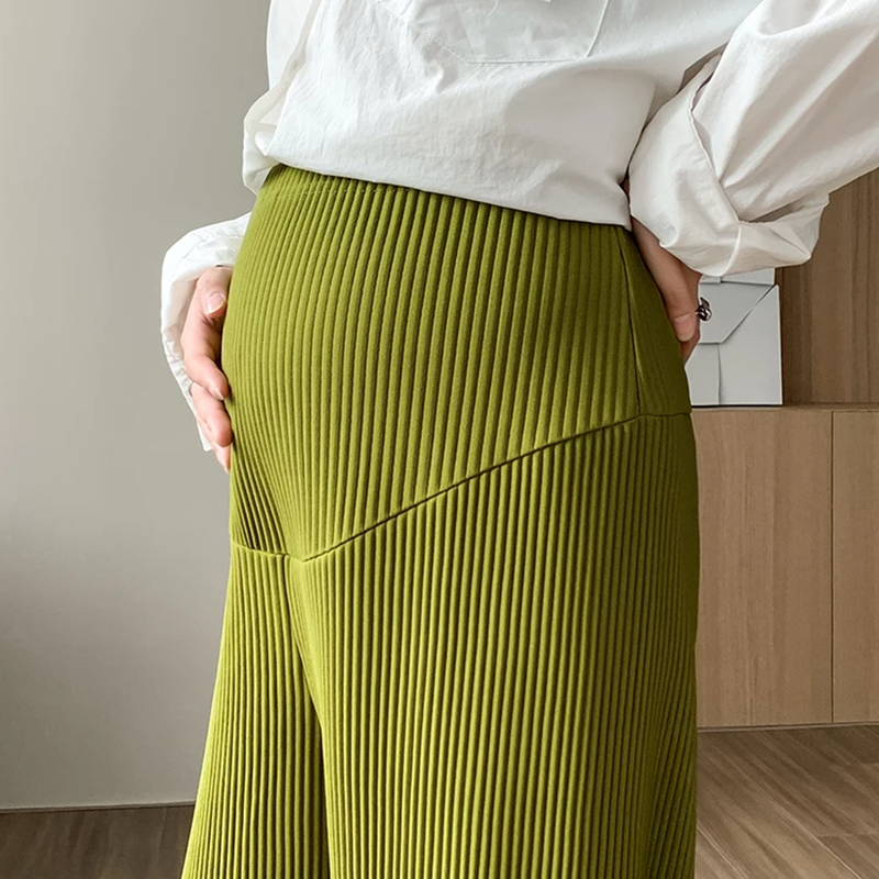 リブニット マタニティパンツ