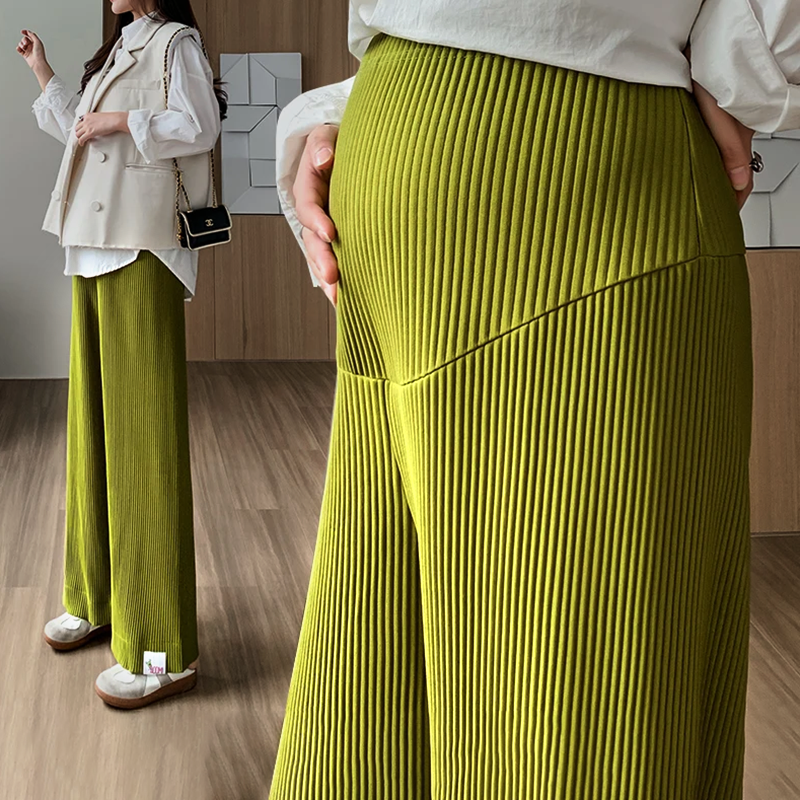 リブニット マタニティパンツ